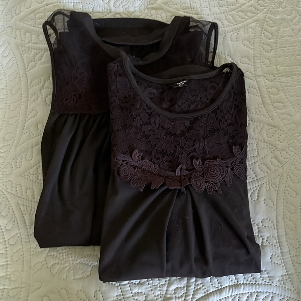 2-Pack SHEIN Curve Black Tanks